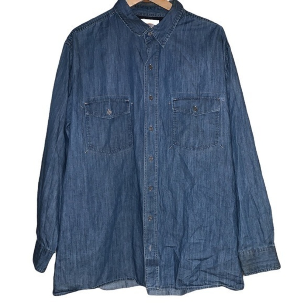 Dickies denim style button front shirt